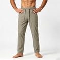 thumbnail image 3 of cocolona Mens Summer Casual Athletic Pants Elastic Waist Straight Wide Leg Workout Running Pants with Pockets, 3 of 4