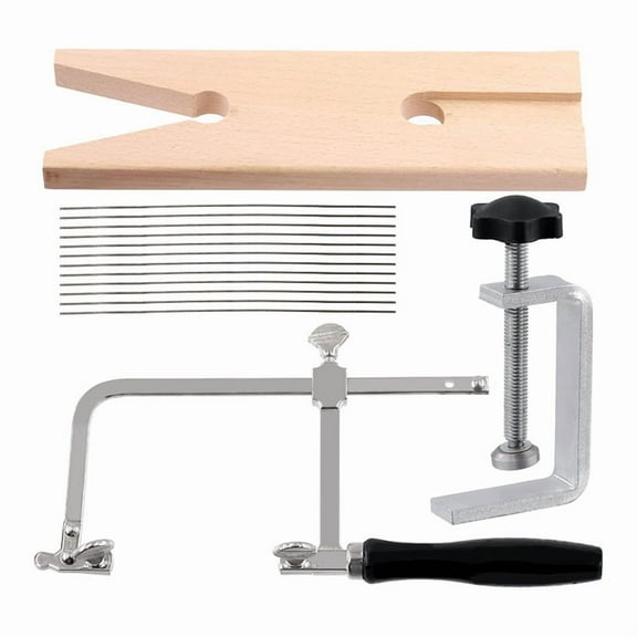 Jeweler Saw Kit Includes V-Slot Bench Pin Clamp, Adjustable Saw Frame and Piercing Handle Saw Blade Jewelry Tools