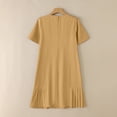thumbnail image 5 of SROBPTY Dresses for Women Solid Short Sleeve Crew Neck Mid-Length Sundress for Party Wear, 5 of 5