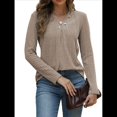 thumbnail image 2 of Camisas Elegantes de Textura para Mujer, de Algodón Básico con Rayas en las Axilas - Sudadera con Capucha Color Café M, 2 of 9