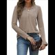 thumbnail image 2 of Camisas Elegantes de Textura para Mujer, de Algodón Básico con Rayas en las Axilas - Sudadera con Capucha Color Café L, 2 of 9