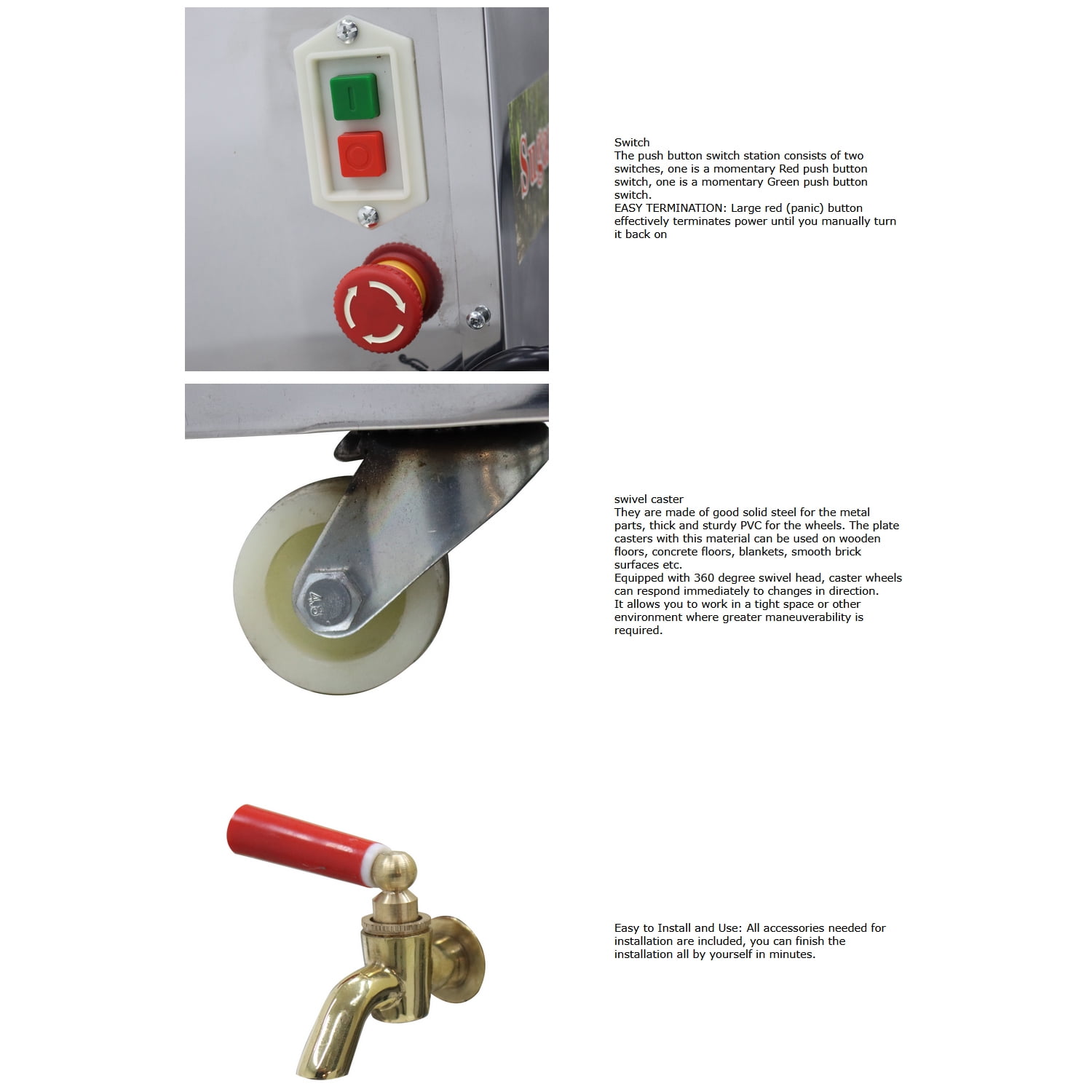3 Rollers Electric Sugarcane Press Juicer Machine Desktop Stainless Steel Commercial 110V 1100W