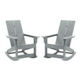 thumbnail image 2 of Merrick Lane Set of 2 UV Treated All-Weather Polyresin Adirondack Rocking Chair in Gray for Patio, Sunroom, Deck and More, 2 of 12