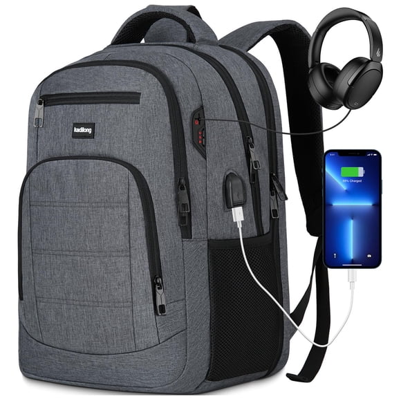 Mochila escolar Kadilong para hombres, adolescentes y niños con puerto USB