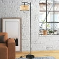 thumbnail image 5 of IC INSTANT COACH Boho Rattan Floor lamp, Farmhouse Standing Light with ON/OFF Switch E26 Lights for Bedrooms Living Room, 5 of 7