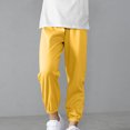 thumbnail image 6 of Wlynlyn Kids Jogger Pants Elastic Waist Cuffed Ankle Casual Soft Lightweight Trousers Multi Colors(12-13 Years,Yellow), 6 of 7