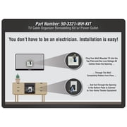 Flat Panel TV Cable Organizer Remodeling Kit with Power Outlet, 50-3321-wh-kitPT