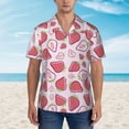 thumbnail image 5 of Pink Strawberry Men'S 3d Print Casual Button Down Shirts, Novelty Hawaiian Short Sleeves S, 5 of 8