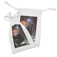 thumbnail image 2 of Dragon Fabric Pouch Set of 2, Imaginary Wrath of Vikings Royal Boat Animal Head Storm Rays, Small Drawstring Bag for Toiletries Masks and Favors, 9" x 6", Multicolor, by Ambesonne, 2 of 2