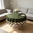 thumbnail image 4 of Round Floral Tablecloth, Scalloped Farmhouse Decorative Table Cover for Kitchen & Dining, 4 of 6