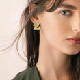 thumbnail image 3 of UPOUART 1Par Aretes Para Mujer En Cobre Dorado Geométrico Y, 3 of 8