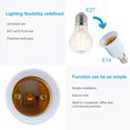 thumbnail image 3 of Intirilife Adaptateur de Douille d'Ampoule 4x E14 à E27 en Blanc - Ensemble de 4 Pcs Convertisseur de Réformation pour Lampe pour Ampoules, LED, Halogène, Lampe Économe en Énergie, 3 of 6