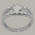 thumbnail image 2 of LBG British Made 10k White Gold Natural Opal & Diamond Womens Promise Ring - 33 size options - Size 8.75, 2 of 7