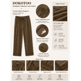 thumbnail image 3 of DOKOTOO Womens Casual Crochet Lace Pants Drawstring Elastic Waist Cropped Pants Lightweight Straight Leg Trousers with Pockets, 3 of 10