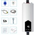 thumbnail image 2 of Mini calentador de agua eléctrico instantáneo de 5500 W, IPX4 resistente al agua con pantalla LED y cabezal de ducha, calentador de agua termostático instantáneo para baño, cocina., 2 of 5