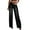 Black, variant on Women's Wide Leg Jeans High Waisted Strechy Raw Hem Denim Pants