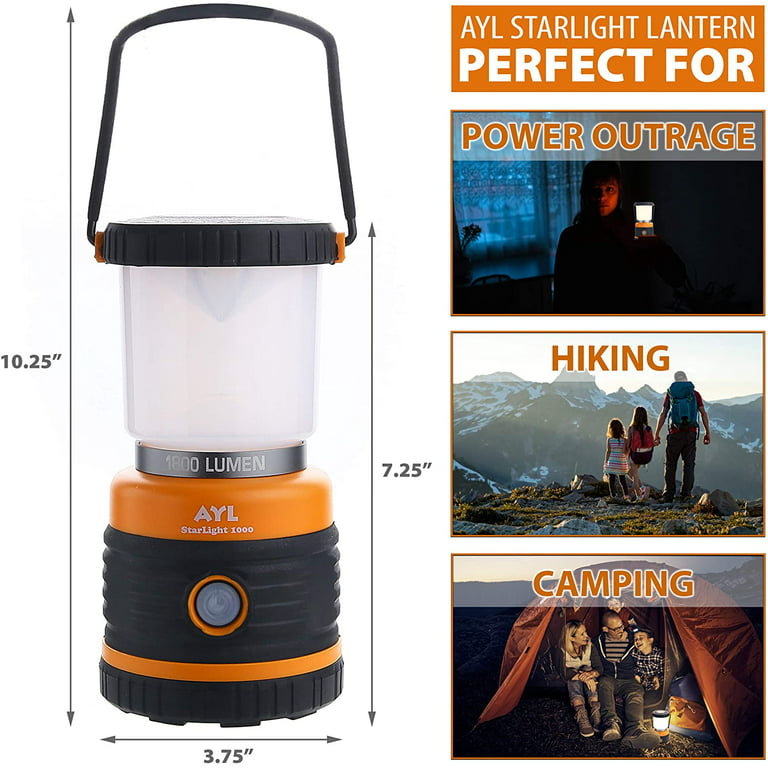 AYL LED Camping Lantern Rechargeable, Camping Flashlight 8 Light Modes,  4800mAh Power Bank, Waterproof, Lantern Flashlight for Emergency,  Hurricane, Power Outages, USB Cable with Tripod Included - Yahoo Shopping
