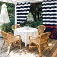 thumbnail image 3 of Outdoor Curtains for Patio Waterproof Nautical Anchor Indoor/Outdoor Curtain Tiebacks Geometric Navy Blue Stripes Privacy Sun Block Grommet Drapes for Pergolas Gazebo Porch 2 Panel 54x108 Inch, 3 of 9