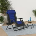 thumbnail image 2 of Oversized Padded Zero Gravity Chair, Folding Outdoor Patio Recliner, XL Anti Gravity Lounger for Backyard w/Headrest, Cup Holder, Side Tray, Polyester Mesh - Blue, 2 of 16