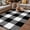 White Black, variant on Black White Plaid Outdoor Rug for Patio/Deck/Porch, Non-Slip Large Area Rug 5 x 7 Ft, Farmhouse Modern Abstract Art Buffalo Indoor Outdoor Rugs Washable Area Rugs, Camping Rug Carpet Runner