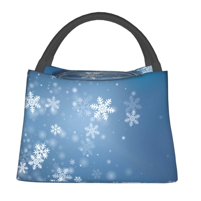 Disketp Snowflakes1 Bolsa Térmica Estampada, Bolsa Térmica Aislante para Almuerzo, Playa y Campamento