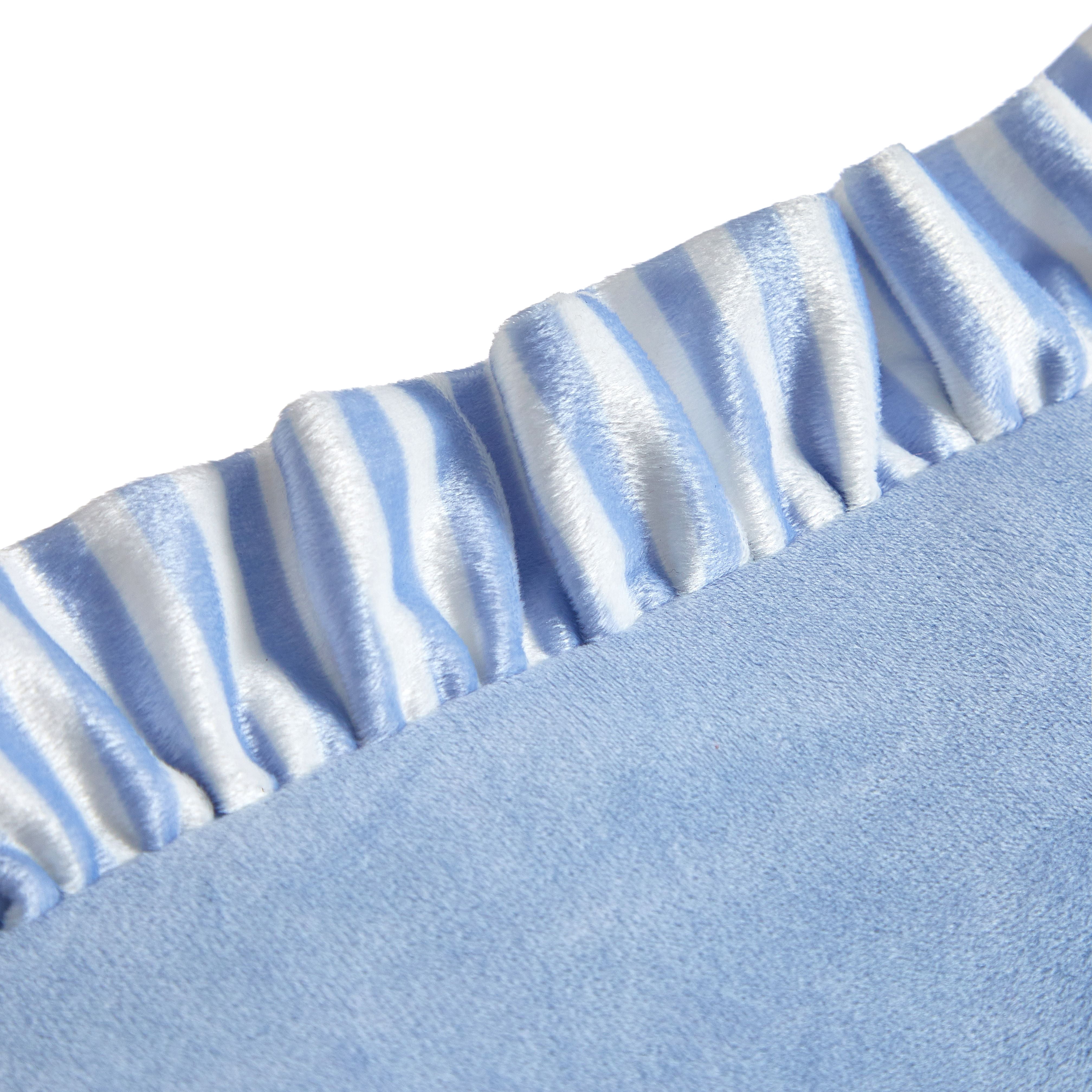 Urban Shop Petals & Pearls 16"x16" Square Printed Ruffle Decorative Throw Pillow, Blue