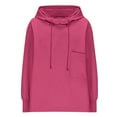 thumbnail image 5 of Cmfcve Women's Track Hoodies Sweatshirts Solid Color Mid-Length Loose Fit Athletic Hoodies Long Sleeve Pullover Workout Running Jacket with Pocket, 5 of 6