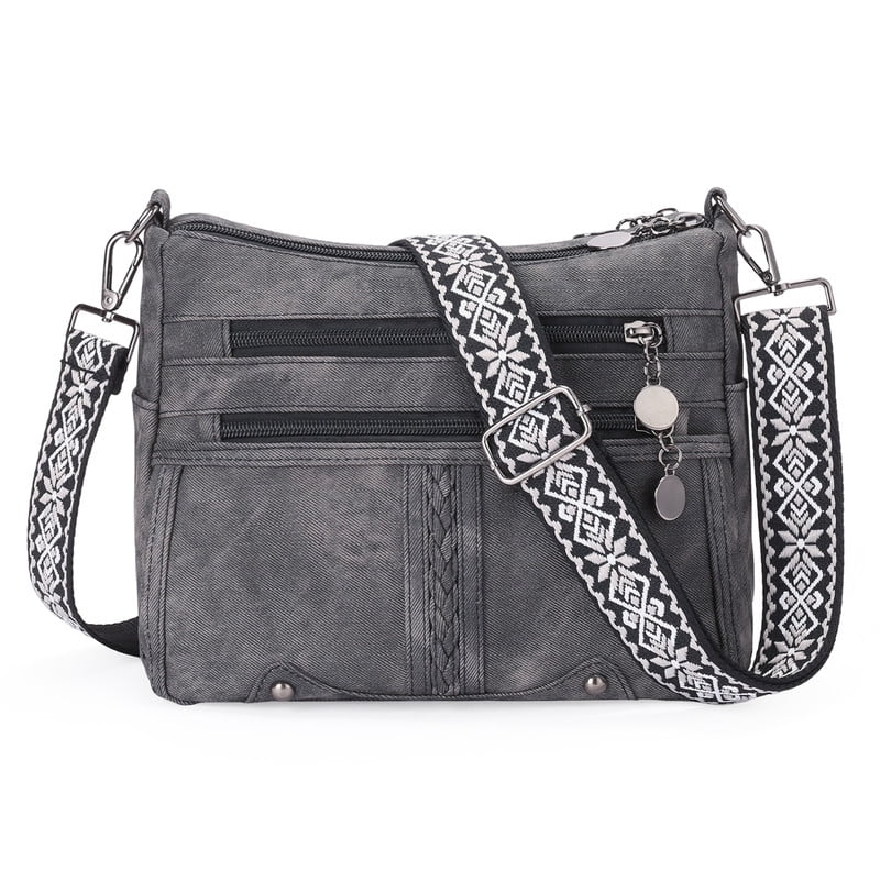 GAEKEAO Crossbody Bags for Women Soft Leather Large Capacity Multi Pocket Shoulder Purse with Adjustable Strap