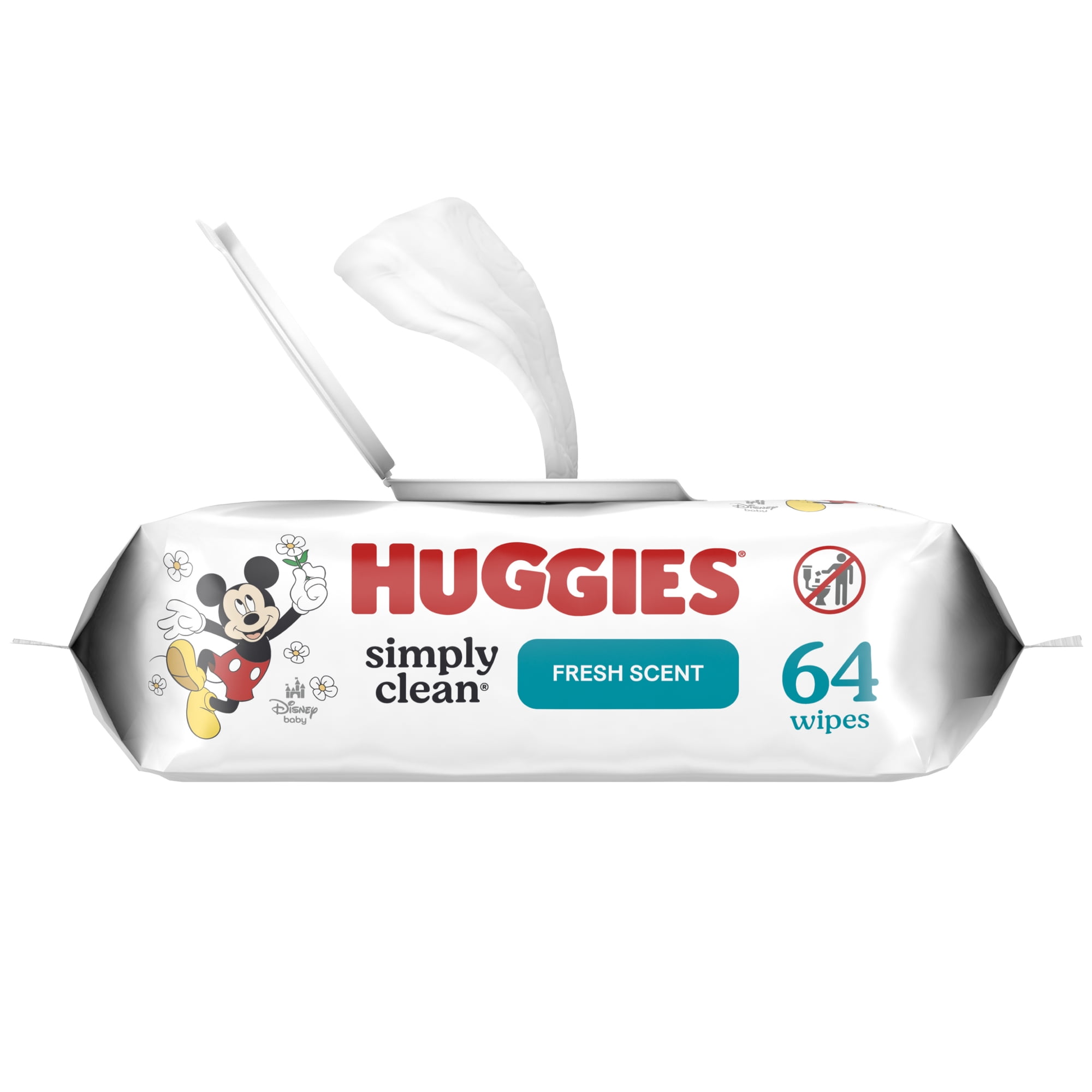 Huggies Simply Clean Fresh Scent Baby Wipes, 1 Flip-Top Pack, 64 Wipes