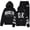 Black, variant on Womens Sweatsuits Letter Print Long Sleeve Hooded Sweatshirts and Pants 2 PCS Casual Fall Comfy Fashion Tracksuit Sets