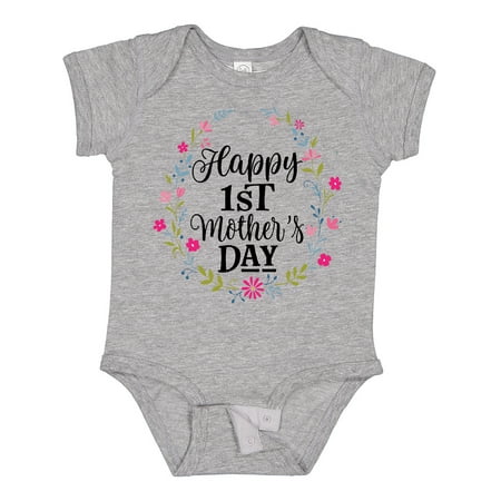 

Inktastic Happy 1st Mothers Day Outfit Girls Gift Baby Girl Bodysuit