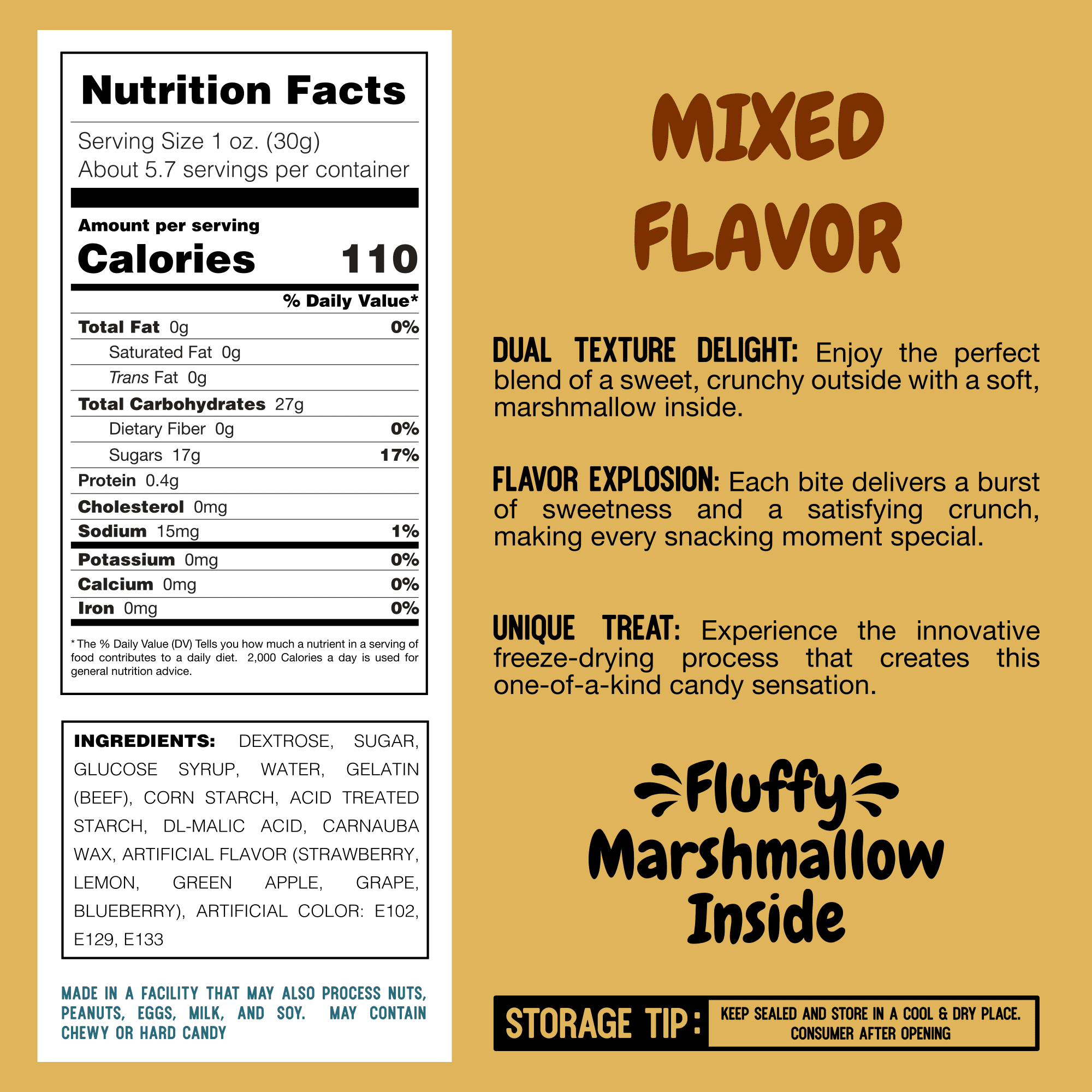 Mixed Munch Mallows Mixed Fruit Flavors Soft Marshmallow Center