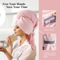 thumbnail image 4 of Toalla Microfibra Cabello 2 Pack, Toalla de Cabello Seco con Botones, Gorro de Baño, Secado de Pelo Rápido, Turbante Suave Anti-Frizz, para Mujeres, Baño (Azul), 4 of 4