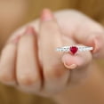 thumbnail image 4 of Rosec Jewels Heart Shape Lab Created Ruby Solitaire Ring with Diamond (1 carat, AAA Grade), 10K White Gold, US 7.50, 4 of 7