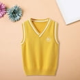 thumbnail image 2 of Coerni Boys Girls School Uniform Sweater Vest V Neck Soft Comfy Pullover Trendy Knitted Waistcoat Vest Preppy Uniform Sweater, 2 of 8
