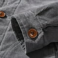 thumbnail image 4 of Miluxas Men's Vintage Fleece Sherpa Lined Corduroy Denim Trucker Jackets Lapel Button Down Thickened Winter Coats Gray 16(XXXXXL), 4 of 4