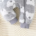 thumbnail image 5 of CUZIBR Girls Fall Outfit Christmas Romper Lovely Animal Print Winter Fuzzy Thick Thermal Bodysuit Long Sleeve Zip Up Hoodies Jumpsuit Soft Comfortable Casual Dailywear,Grey,9-12 Months, 5 of 7