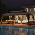 thumbnail image 5 of GAZEBETER 14' x 24' Hardtop Gazebo, Aluminum Frame, Galvanized Steel Double Roof, UV Resistant, 5 of 7