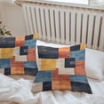thumbnail image 5 of Abstract Stitching Outdoor Pillow Covers Pack of 2 Blue White Orange Fluid Wash Art Waterproof Throw Pillow Covers Decorative Cushion Cases for Patio Garden Tent Balcony Couch 24x24 inch, 5 of 8