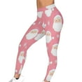 thumbnail image 6 of SYMOID Womens Pink Santa Claus Snowflake Christmas Leggings - Polyester Spandex Slim Fit, Comfortable Stretchy,Size 3XL, 6 of 9