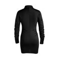 thumbnail image 4 of Qiylii Women Solid Color Shirt Dress, Button-down Long Sleeve Lapel One-piece, 4 of 9