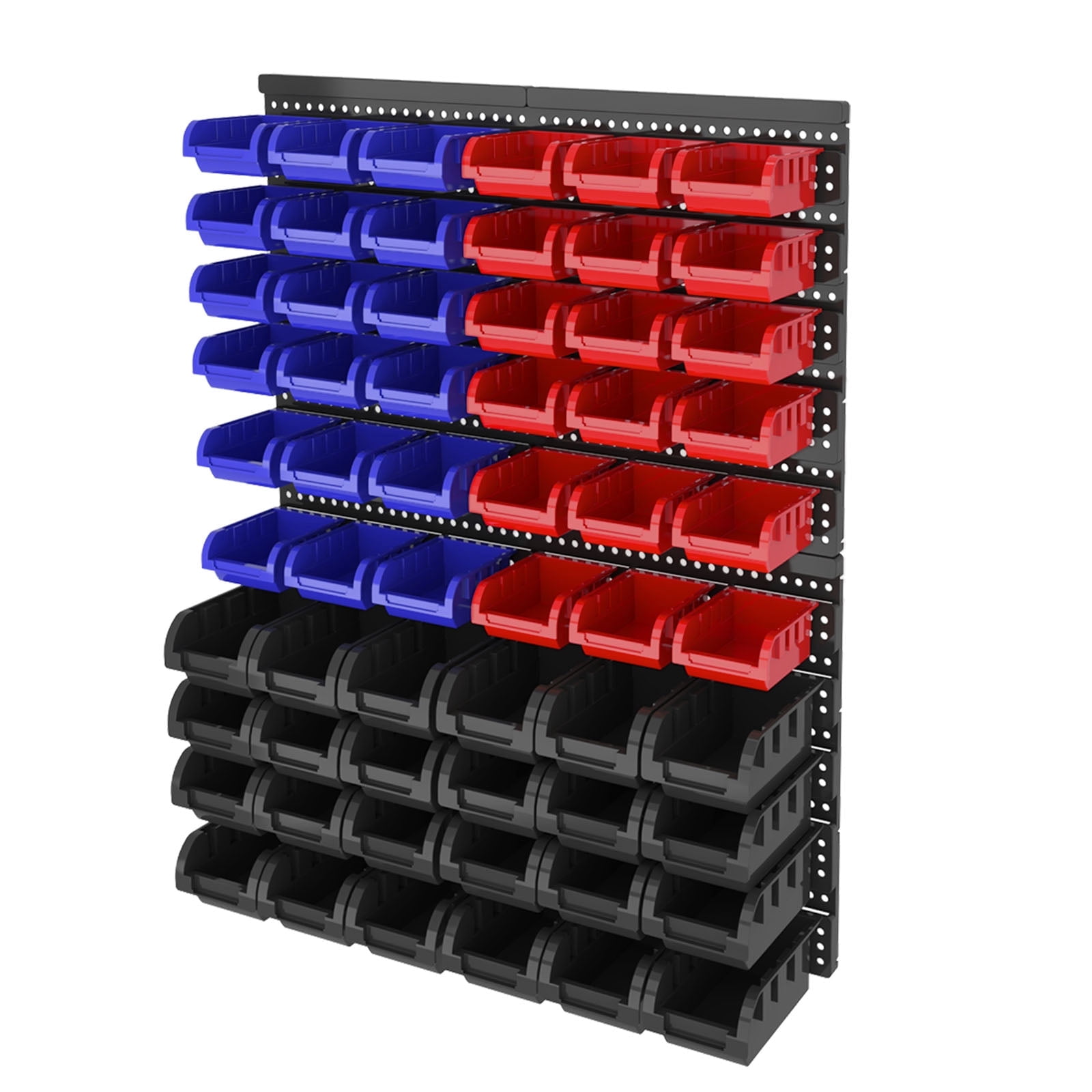 Wall-Mounted Garage Storage Bins - 30-Compartment Garage
