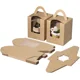 thumbnail image 1 of Caja para cupcakes con ventana y asa, cajas de regalo de papel kraft para llevar con inserciones de contenido para galletas, magdalenas, postres, repostería, fiestas, bodas, 12 piezas JFHHH pequeña, 1 of 5