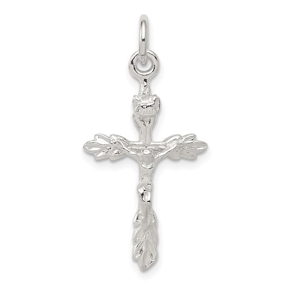 Diamond2Deal 925 Sterling Silver INRI Crucifix Charm Pendant for Women (L- 1.26 inch, W- 0.4 inch)