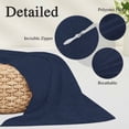 thumbnail image 3 of Solid Dark Blue Pillow Covers 16"x24", Minimalism Abstract Denim Texture Soft Brushed Microfiber Breathable Throw Pillow Covers, Decorative Pillowcase with Zipper for Couch Sofa Bedroom Living Room, 3 of 9