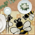 thumbnail image 4 of Spring Summer Bumble Bee Placemats Set of 4, Cute Honeybee Yellow Flower Dining Place Mats Table Decor, Seasonal Home Kitchen Decoration 12 x 18 Inch, 4 of 6