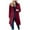 Wine, variant on Fesfesfes Trenchcoat for Women Long Sleeve Open Front Coat Loose Outerwear Solid Blouse Coat Tops Button Blouse