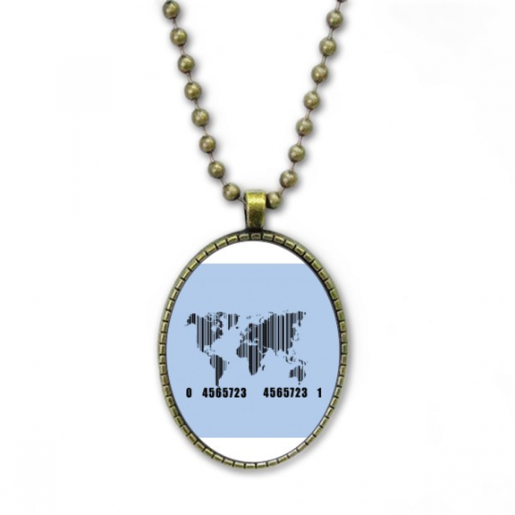 world map continent ocean necklace vintage chain bead pendant jewelry collection