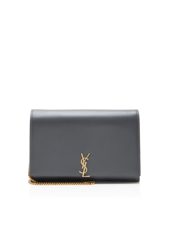 Pre-Owned Saint Laurent Smooth Calfskin Monogram Cassandre Chain Wallet