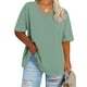 thumbnail image 1 of Fiudx Ofertas Flash Del Día Solo En Línea Camiseta Deportiva de Verano de Gran Tamaño con Cuello En V y Manga Corta para Mujer, 1 of 4